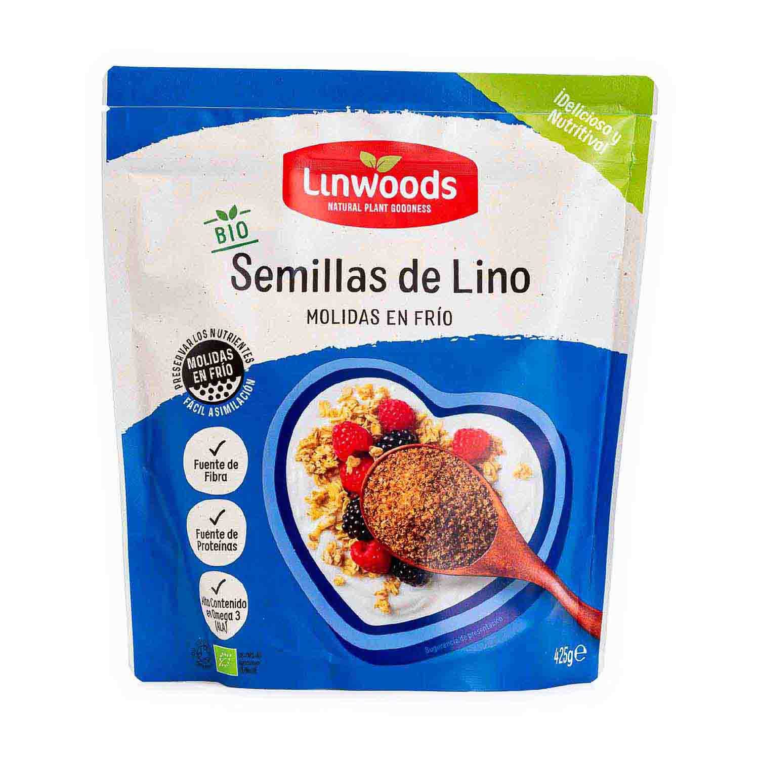 ➤ Semillas Lino Molido Con Probiotico Y Vitamina D【 LINWOODS 】- Herbolario  Rosana