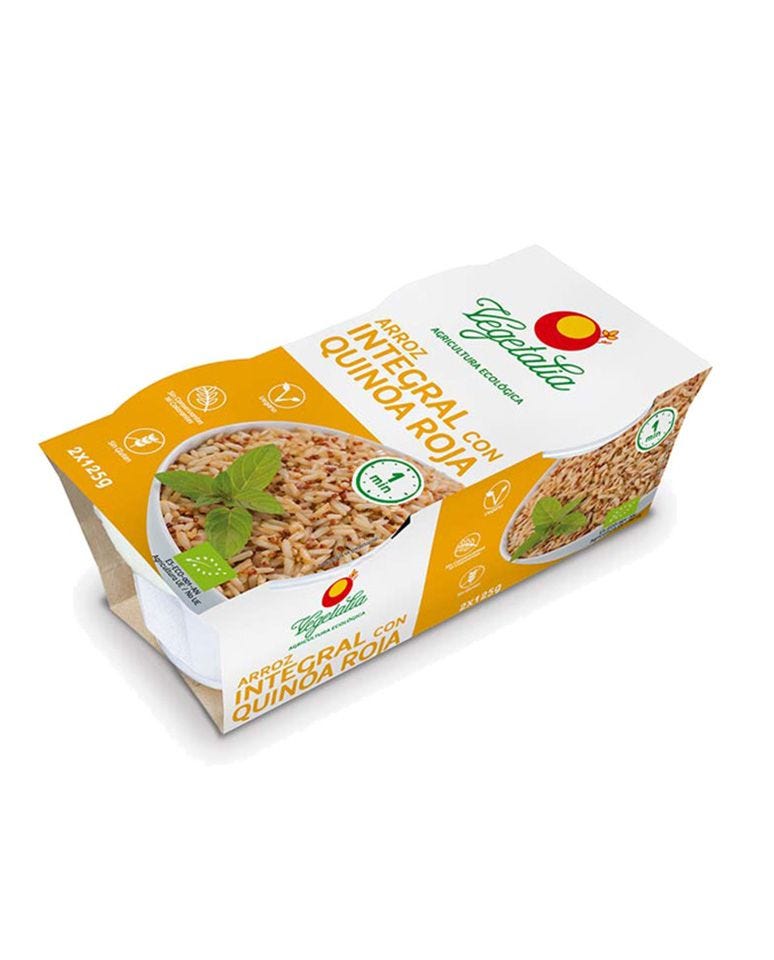 Vasito de arroz integral y quinoa roja 2u/125g BIO