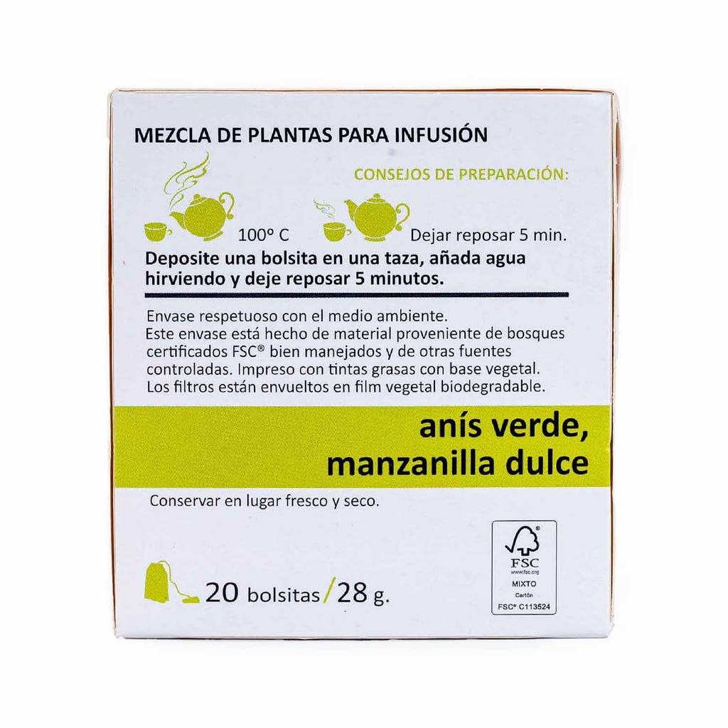 Infusión de Manzanilla con Anís 20 Filtros Herbolario Navarro